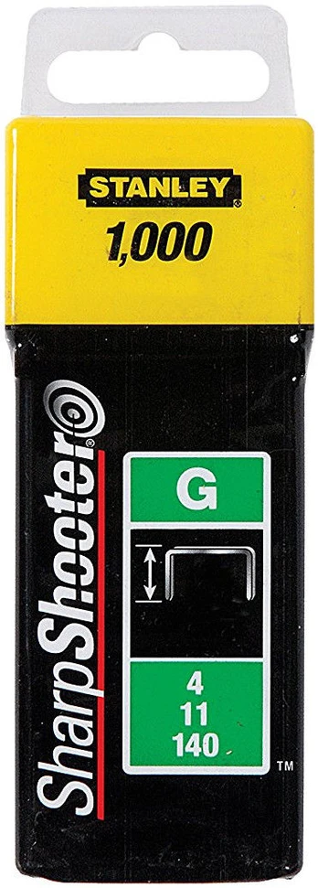 Kabės Stanley 1-TRA705T, 8mm 1000vnt G-tipas