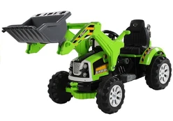 Žaislinis akumuliatorinis traktorius LEAN Toys Backhoe Loader, žalia kaina