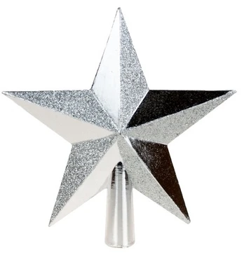 Eglės viršūnė TG57479-1, sidabro, 15 cm, plastikas