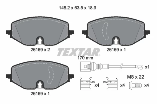 TEXTAR 2616901 Brake pad set