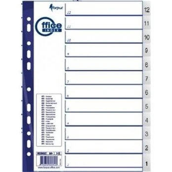 Separation sheets Forpus A4, 12-1 numbers, plastic