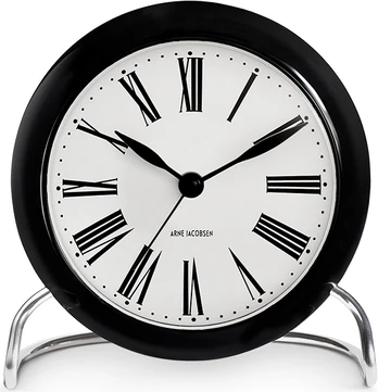 Arne Jacobsen Clocks Arne Jacobsen - Roman Table Clock - Ø11 cm - White & Black