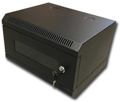 RACK DATACOM 10" wall mounted rack 4U/280 mm (glass) juodas