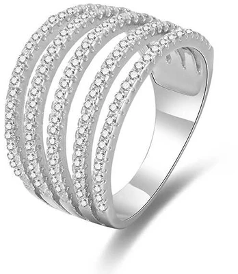 Beneto Sidabrinis ring with zircons AGG346