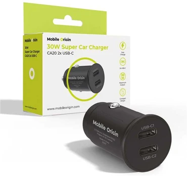 Mobile Origin 30W Super Car Charger CA20 - 2x USB-C