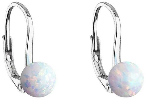 Evolution Group Charming sidabrinis earrings with baltas synthetic opal 11242.1