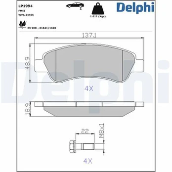 DELPHI LP1994 Brake pad set