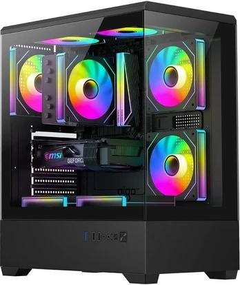 DarkFlash C365 computer case (black) + 5 fans