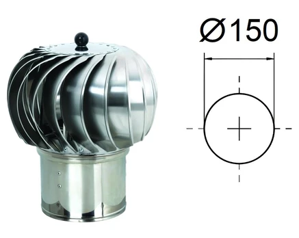 Stogo ventiliacijos deflektorius D-150 mm, 150 mm