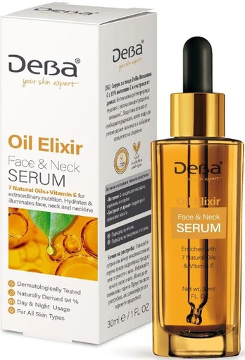 Atkuriamasis serumas veidui ir kaklui DeBa Oil Elixir, 30 ml