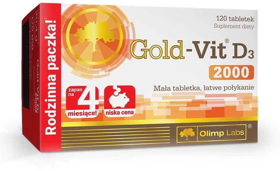 Olimp Gold-Vit D3 2000 maisto papildas 120 tablečių