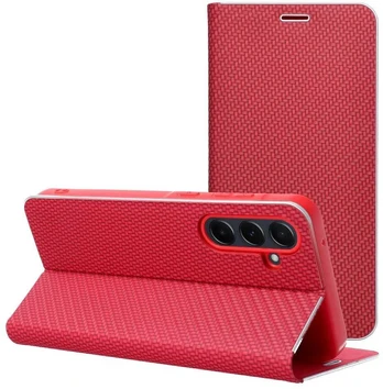 LUNA Book Carbon dėklas SAMSUNG A56 5G raudonas