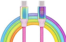 REAL EL Premium USB Type C - Type C Rainbow, m1