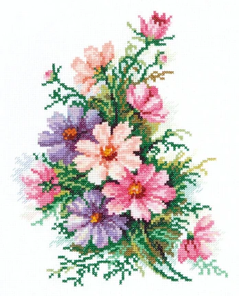 Siuvinėjimo rinkinys Magic Needle Cosmos Flowers 40-54
