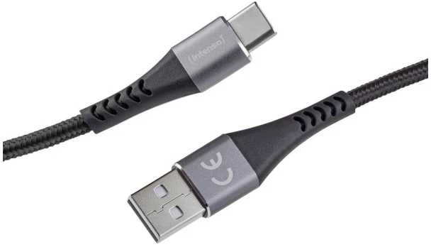 Intenso C315C USB-C charging/data cable, 1.5m, fast charging iki 60 watts, juodas