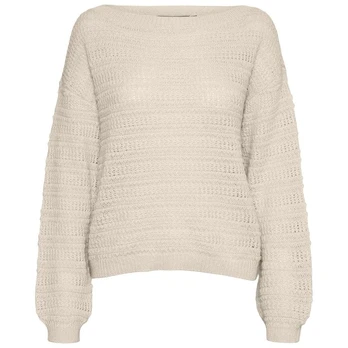 Kampsun moterims, Beež, VMDOLLAR LS BOATNECK BLOUSE