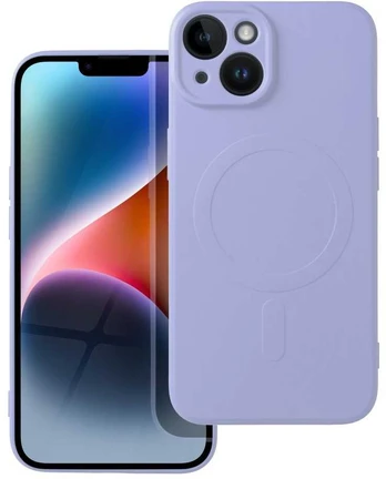 Dėklas Oem Silicone Mag Cover case compatible with MagSafe for IPHONE 14 violetinė