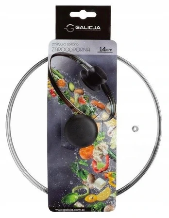Karščiui atsparaus stiklo dangtis 14 cm, 14 cm