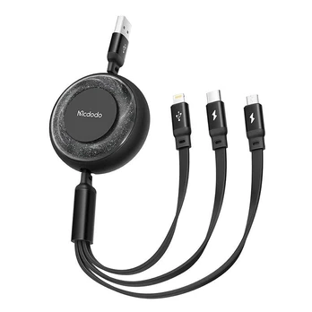 3in1 USB į USB-C / Lightning / Micro USB kabelis Mcdodo CA-3570 12 m juodas