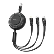 3in1 USB į USB-C / Lightning / Micro USB kabelis Mcdodo CA-3570 12 m juodas kaina