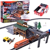 Queue, freight train with wagons and station RC0507 kaina