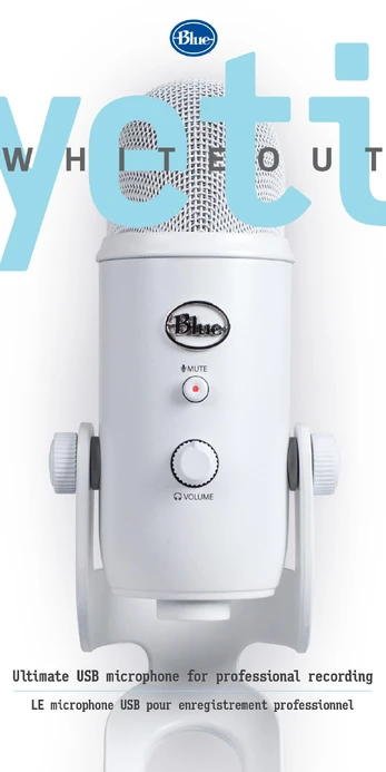 Mikrofonas Blue Yeti, balta