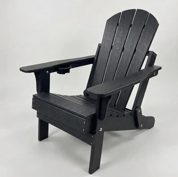 Sodo krėslas „Adirondack“, juodas