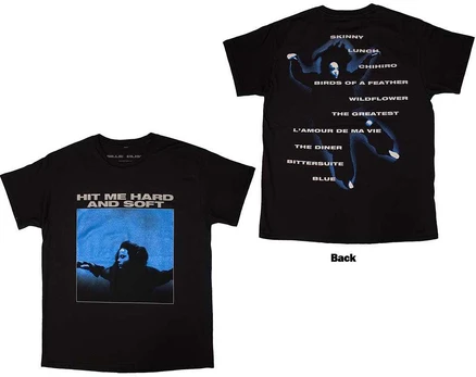 Rock Billie Eilish Hit Me Hard And Soft Tracklist Marškinėliai, Dydis: M
