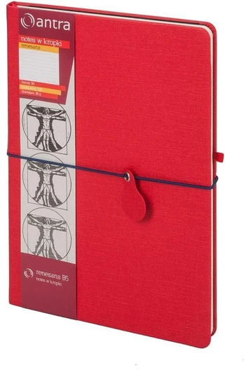 Antra Notes B5 Dots Raudona Renaissance
