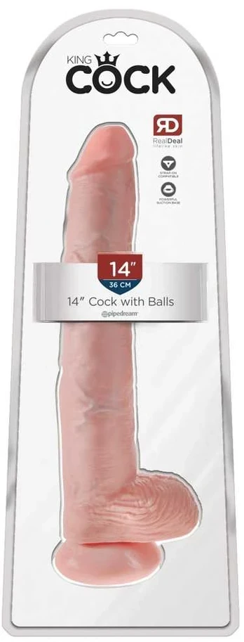 Dildo KING COCK WITH BALLS 14 35,6 cm