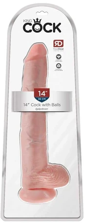 Dildo KING COCK WITH BALLS 14 35,6 cm kaina