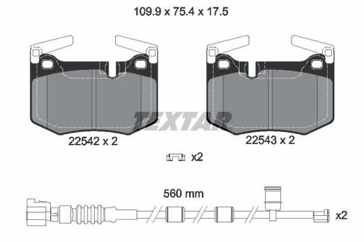 TEXTAR 2254201 Brake pad set