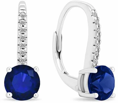 Brilio Silver Sparkling sidabrinis earrings with mėlynas zircon EA415WB