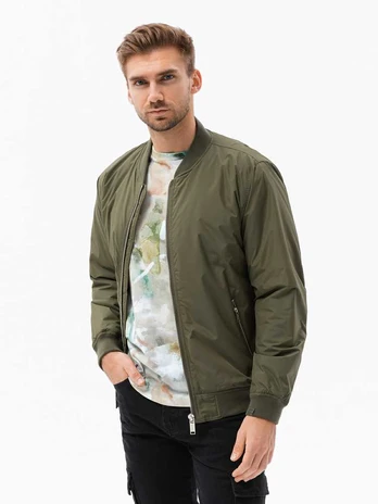men's mid-season quilted jacket c538- olive
