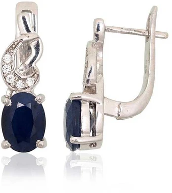 Sidabriniai auskarai moterims DiamondSky „Splendor Sapphire“