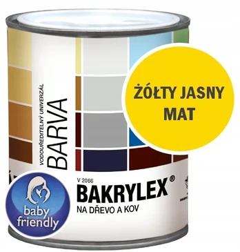 Bakrylex universalūs matiniai dažai vaikams 0,7 geltona j.