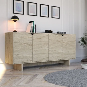 Konsolė, „Hanah Home“, travertinas, 180 x 80,6 x 40