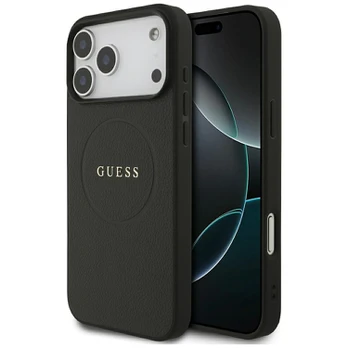 Dėklas Guess Grained Ring MagSafe do iPhone 17 Pro Max juoda