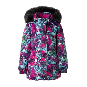 Huppa Žieminė striukė mergaitėms ENELY 1, fuchsia pattern, 128