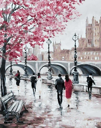 Deimantinis paveikslas City Bridge WD127 38*48 cm