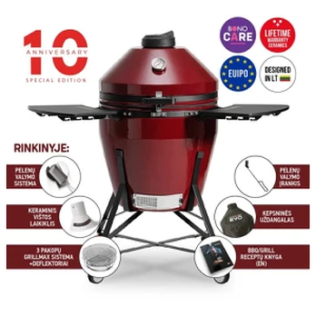Anglinis grilis Kamado Bono Evo Grande raudonas