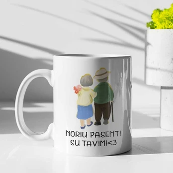 Puodelis "Pasenti kartu"