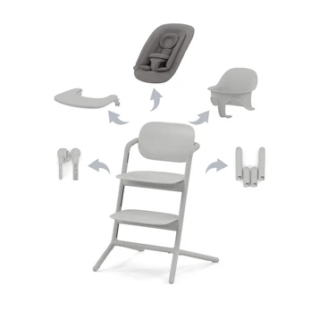 CYBEX Lemo 4-in-1 -syöttötuolipaketti, Suede Pilkas