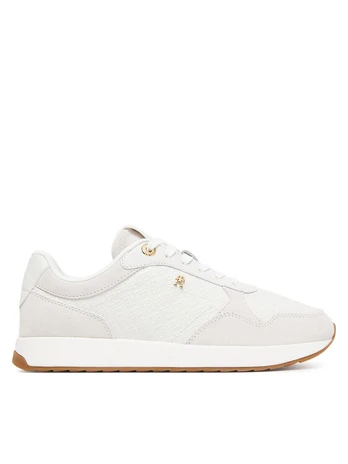 Tommy Hilfiger Laisvalaikio batai Th Runner Monogram FW0FW09586 Kreminė