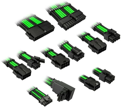 Kolink Core Pro Braided Cable Extension Kit 12V-2x6 Typ 1 - Venom Green