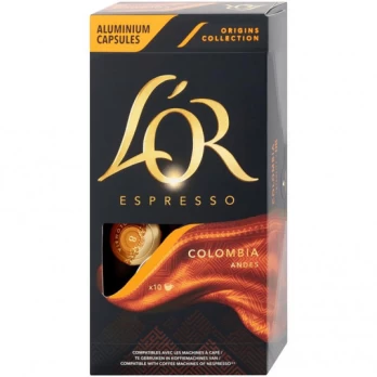 Kavos kapsulės L'OR Colombia, Nespresso aparatui, 10 kaps., 52g