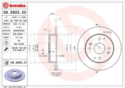 Stabdžių diskas BREMBO 08.5803.21 kaina