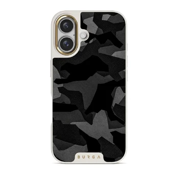 Night Black Camouflage - iPhone 16 Case, Elite Light (MagSafe) / Gold