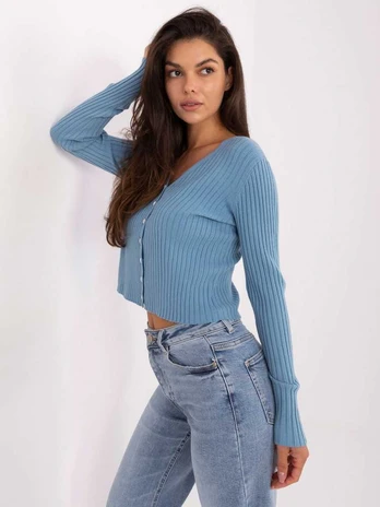 Passione Moda Sweter-PM-SW-R1639.27-šviesiai mėlyna