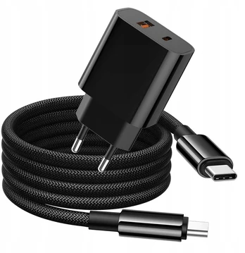 Greitas Usb Type-c įkroviklis su 1 metro pinto Type-c laidu Pd20w